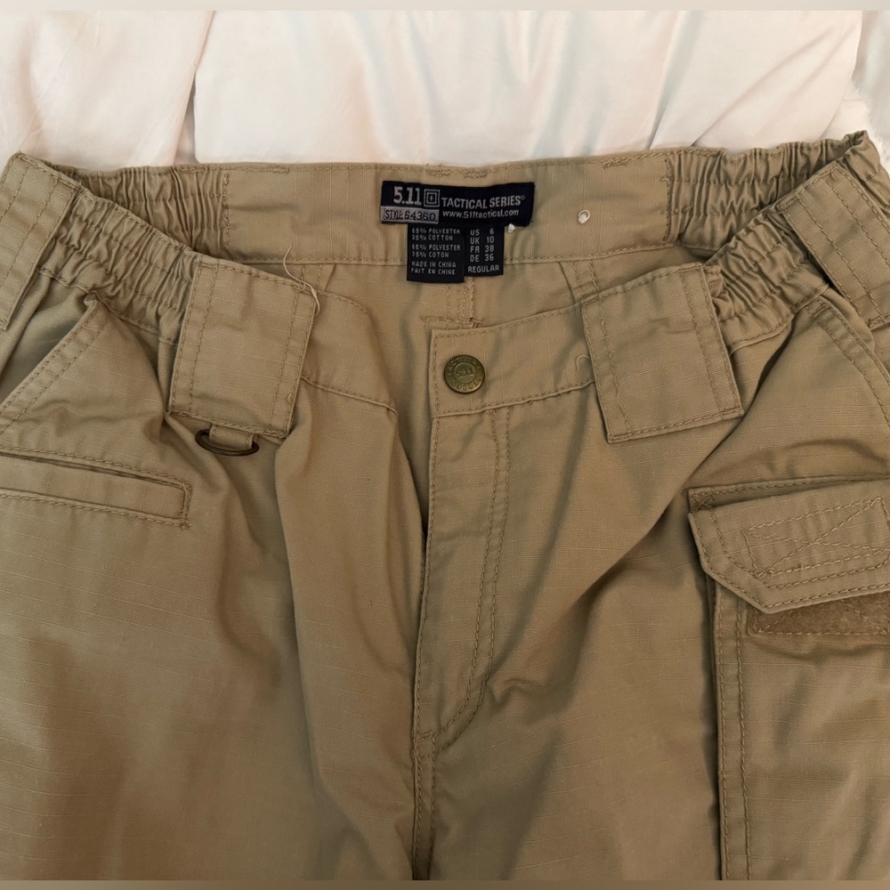 5.11 Tactical Tan Cargo Pants with Elastic Waistband